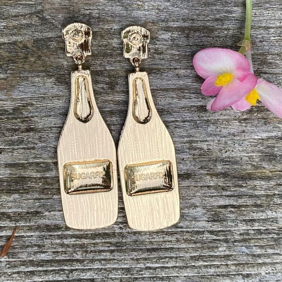 Sugarfix by Baublebar “Stop & Smell the Rose” Pink Champagne Earrings. NWT - Picture 6 of 7